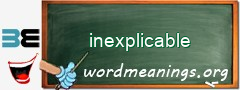 WordMeaning blackboard for inexplicable